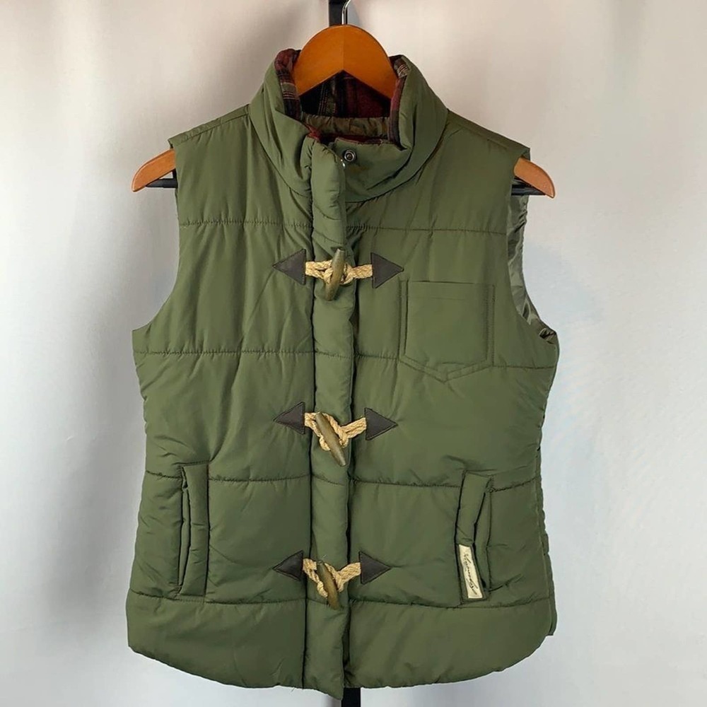 Legendary Military Green Puffer Vest w/ Toggle Buttons - Picture 1 of 12